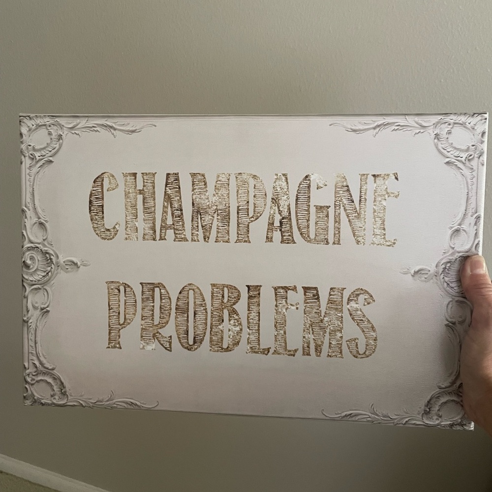 Oliver Gal Champagne Problems Art Print - Gold and White